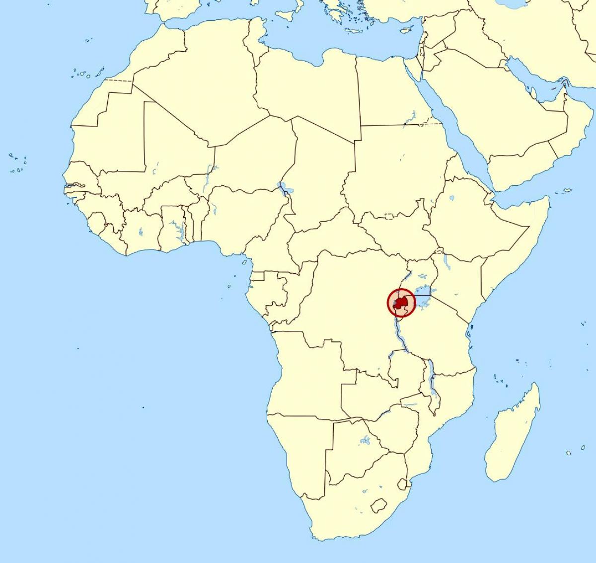 zemljevid Ruande v afriki