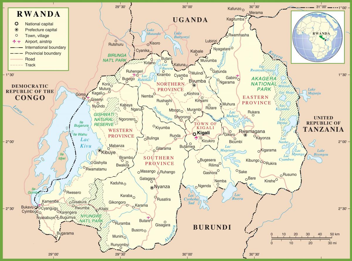 Ruanda zemljevid lokacije