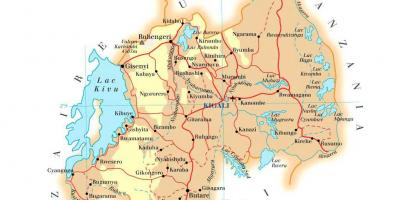 Zemljevid Ruandi cesti