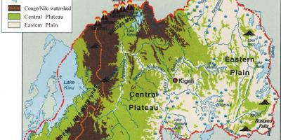 Geografski zemljevid Ruandi