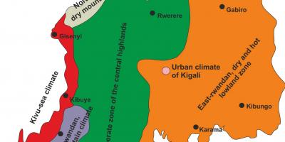 Zemljevid Ruandi podnebje
