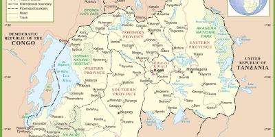 Zemljevid Ruandi politične