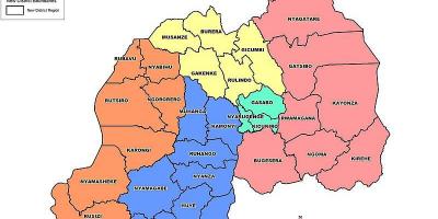 Zemljevid Ruandi sektorjih