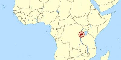 Zemljevid Ruande v afriki